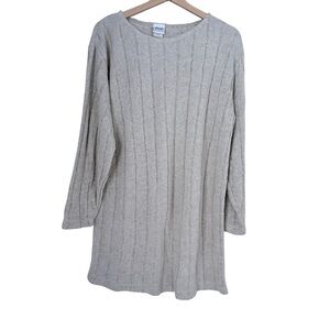 CP Shades Flax-Blend Ribbed Knit Tunic Sweater Sz M